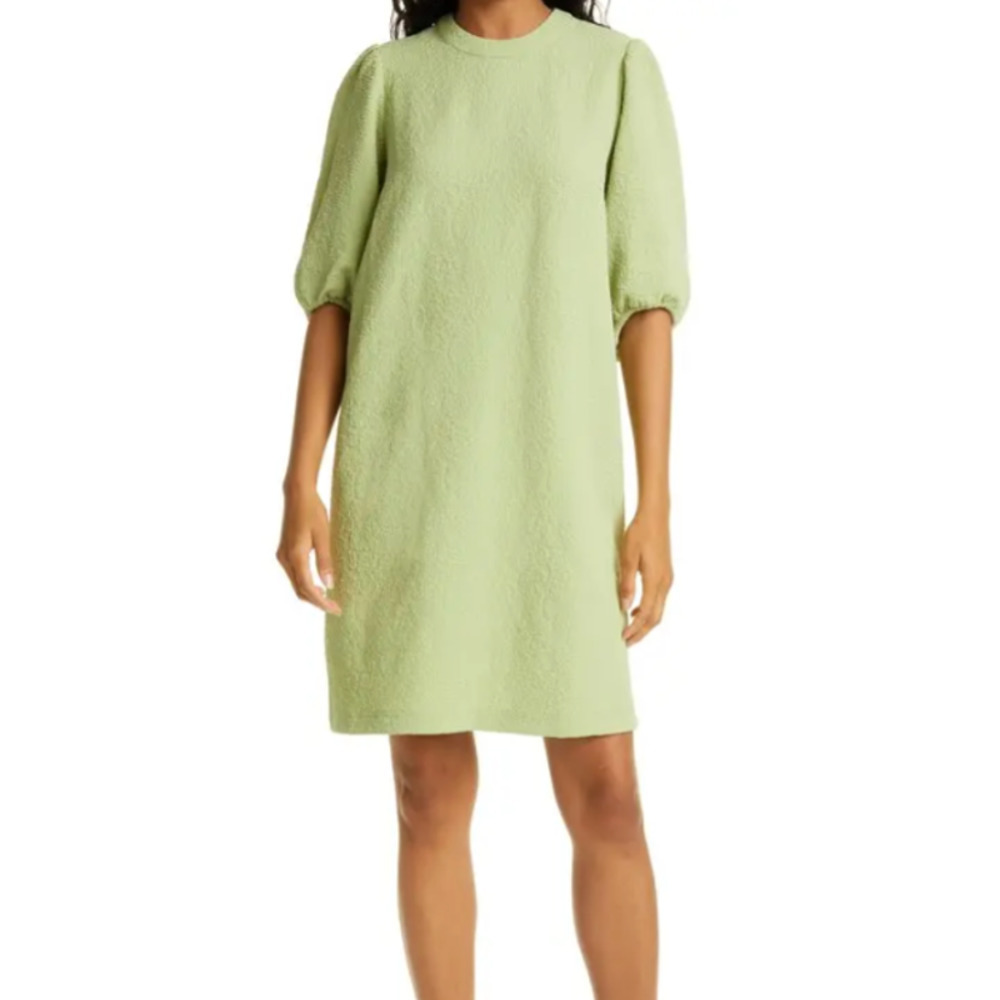 Samsoe & Samsoe Junis Crewneck Shift Dress In Green, Size L